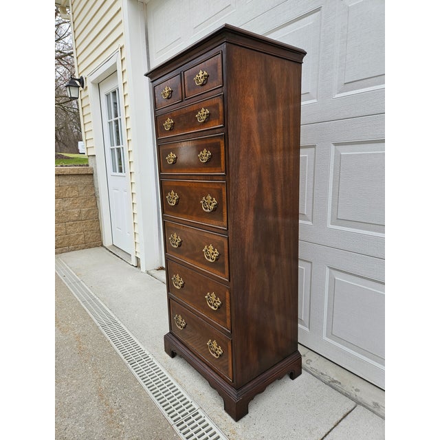 Drexel Heritage Mahogany Chippendale Seven Drawer Lingerie Chest - Drexel For Sale - Image 4 of 10