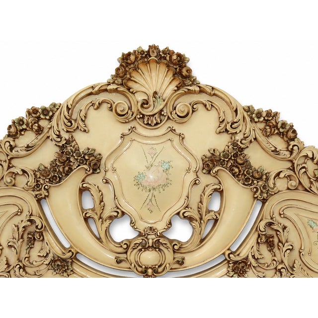 1970s Italian Antique Rococo Baroque King Size Headboard For Sale - Image 5 of 8