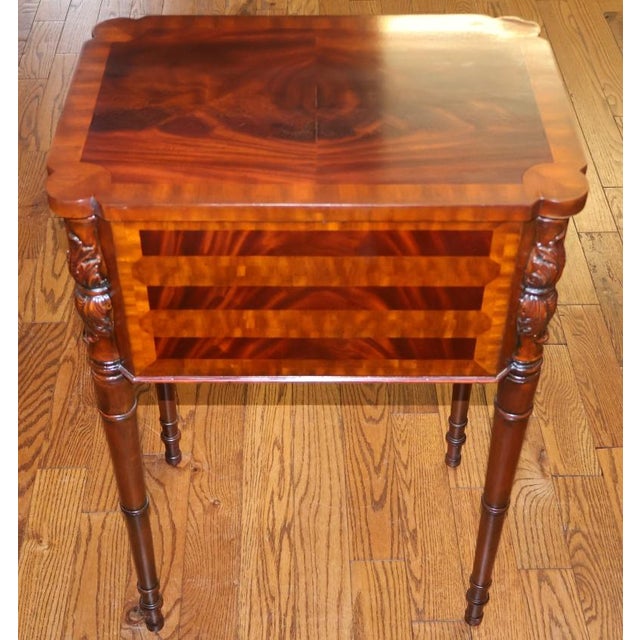 Wood Maitland Smith Flame Mahogany Regency Style Nightstand For Sale - Image 7 of 11