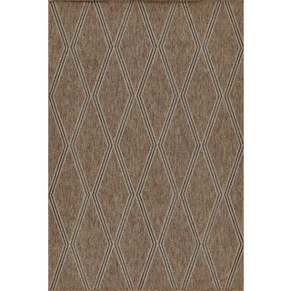 Momeni Contemporary Indoor/Outdoor Hampton Inlet Rug in Natural, 5'3" x 7' For Sale