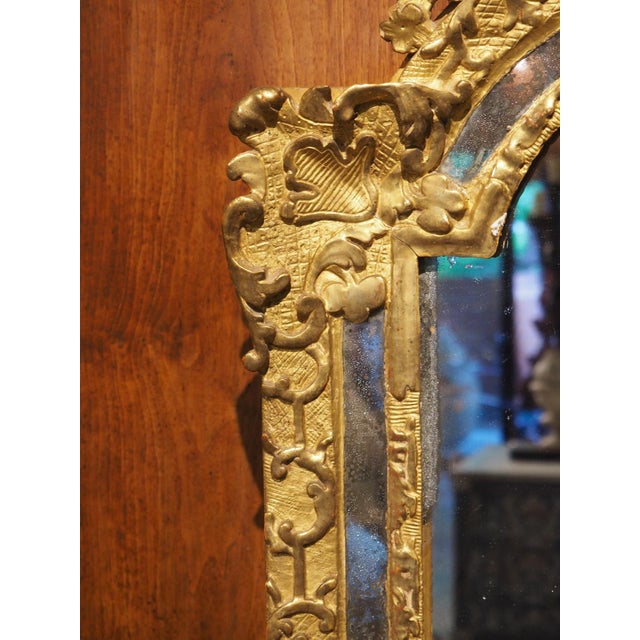 18th Century French Parecloses Giltwood Mirror, the Pelican in Her Piety For Sale - Image 4 of 15
