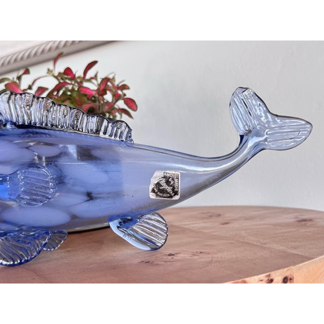 Vintage Altaglass Blue Hand Blown 10” Glass Fish Sculpture For Sale - Image 12 of 12