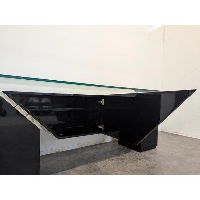 Glass Bar Sideboard by Luigi Gorgonis for Roche Bobois, 1980 For Sale - Image 7 of 12