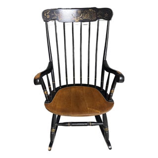 Authentic 19th Century L. Hitchcock Windsor Rocking Chair — Hitchcocksville, Conn. For Sale