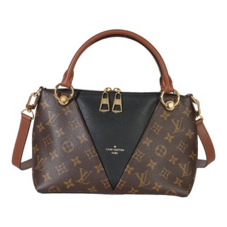 Black Monogram Canvas V Tote BB For Sale
