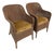 Rattan Bucket Lounge Chairs With Goldenrod Velvet Seat Pads, Pair For Sale
