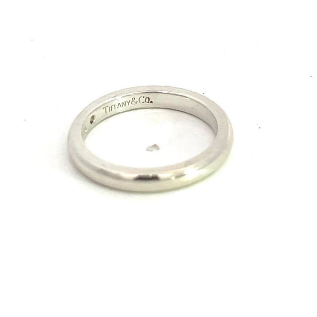 Contemporary 1990s Tiffany & Co Estate Diamond Ring 4.5 Sterling Silver 2.5 mm By Peretti, Size 4.5 For Sale - Image 3 of 7
