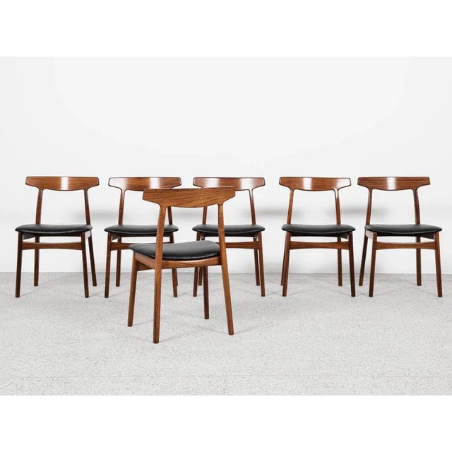 Mid-Century Danish Dining Chairs in Rosewood by Henning Kjaernulf for Bruno Hansen, 1960s, Set of 6 For Sale - Image 4 of 13