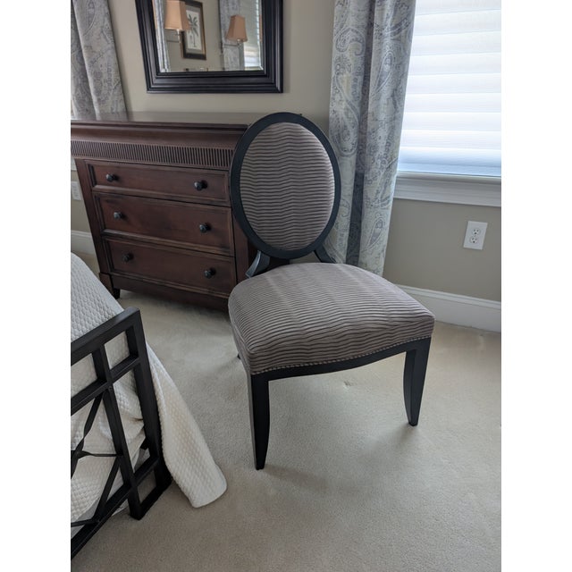 1990s Barbara Barry Oval X-Back Chair by Baker Furniture For Sale - Image 9 of 12