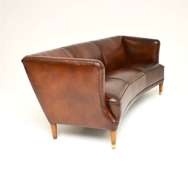 Mid-Century Modern Vintage Danish Leather Sofa, 1950s For Sale - Image 3 of 11