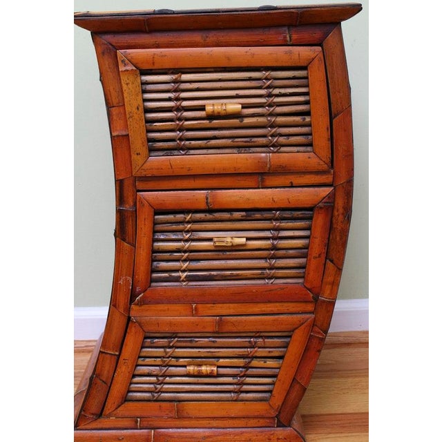 Wicker Rattan Small Chest of Drawers Nightstand Curved Unique For Sale In Atlanta - Image 6 of 10