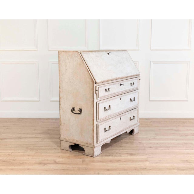 Mid-19th Century Swedish Painted Secretary in Pine, circa 1840–1850 For Sale - Image 9 of 12