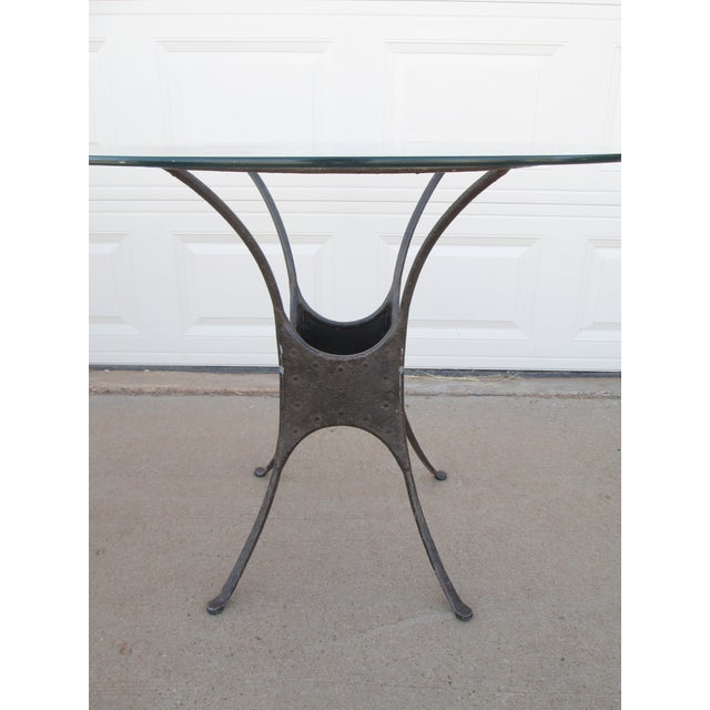 Late 20th Century Glass Top Industrial French Style Garden Table For Sale - Image 4 of 13