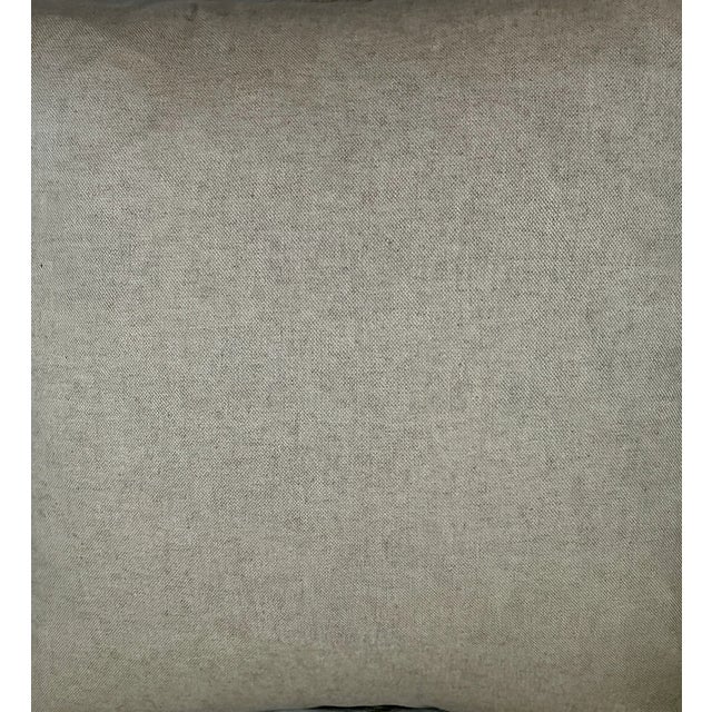 20" Square Decorative Throw Pillow Adorned With an Exotic Scene of Men Riding Majestic Elephants Among Palm Trees & Flowers - Made in the U K For Sale - Image 12 of 12