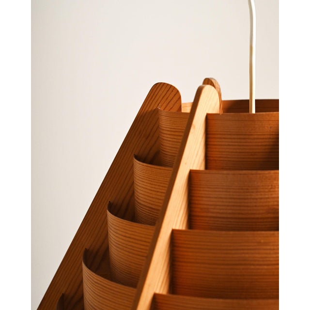 Wood Swedish Pine Pendant Lamp in the style of Hans Agne Jakobsson, 1960s For Sale - Image 7 of 9