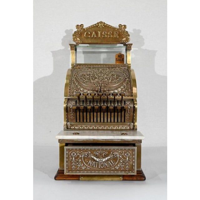 Small Early 20th Century Checked Bronze Model 312 Cash Register from National Cash Register Co For Sale - Image 4 of 18