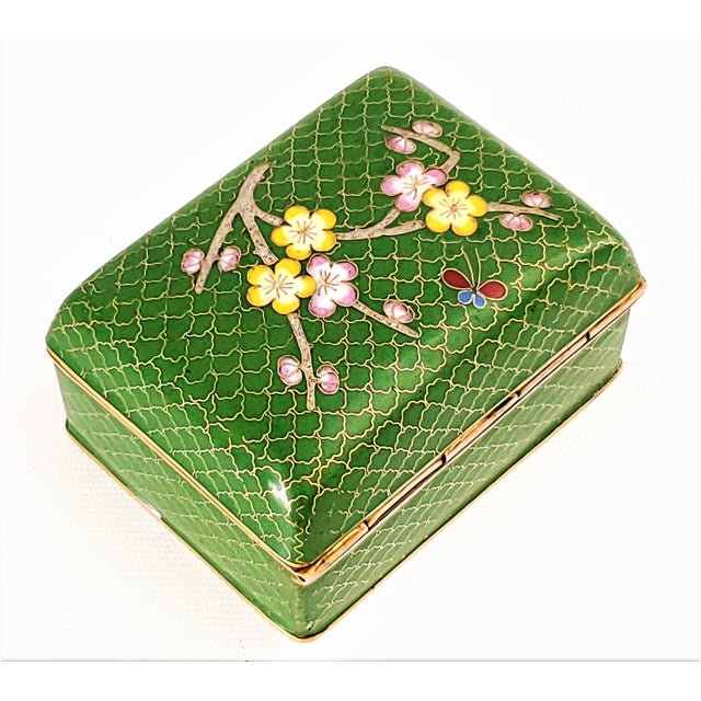 Maitland - Smith Vintage Chinese Cloisonné Trinket Jewelry Box For Sale - Image 4 of 11