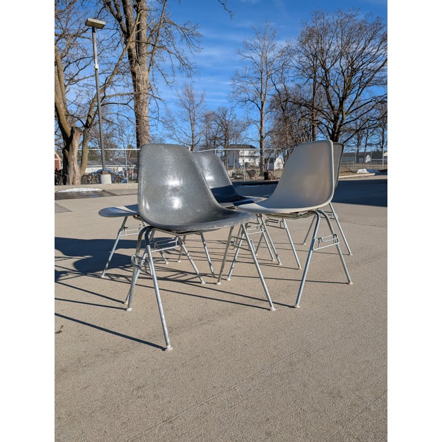 1960s Set of Eames for Herman Miller Fiberglass Shell DSS Chairs For Sale - Image 17 of 18