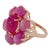 Bochic “Flamenco” Ruby & Star Ruby 18k Gold & Silver Large Cocktail Ring Size 7 For Sale