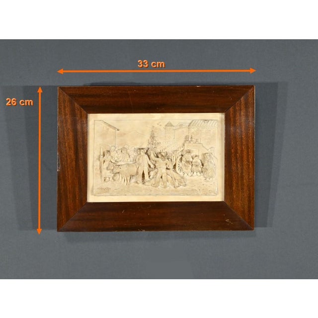 Bas-Relief Painting in Petrified Limestone by C. F. Becker, Late 19th Century For Sale - Image 12 of 15