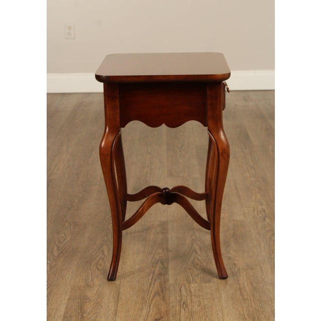 French Louis XV Style Cherry One Drawer Side Table Or Nightstand For Sale - Image 10 of 12