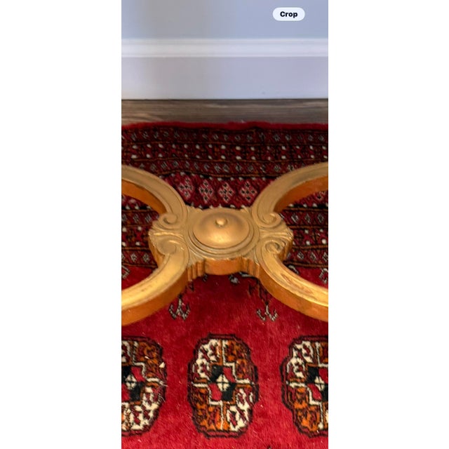 Antique French Louis XVI-Style Giltwood Side Table With Natural Green Onyx Top For Sale - Image 9 of 10