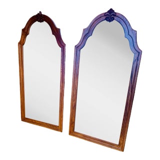 Pair of Vintage Stanley Furniture Co. Regency Style Wood Frame Mirrors For Sale