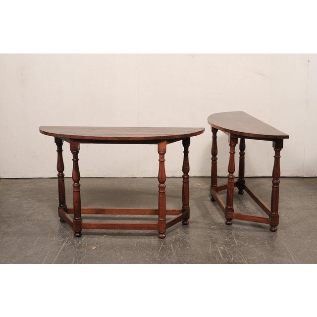 Pair of Italian Wood Demi Consoles, 19th C. For Sale - Image 11 of 12