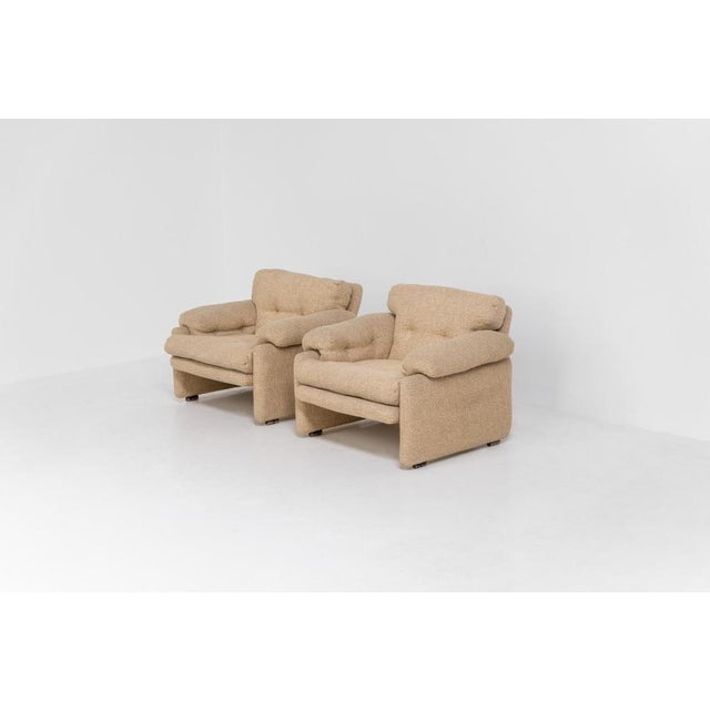 Pair of “Coronado” armchairs by Tobia Scarpa for C&B Italia (Italy, 1970s). These chairs offer a soft, sculptural form and...