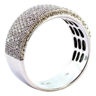 White Gold Ring with Brilliant-Cut Diamonds and Eight Bands For Sale