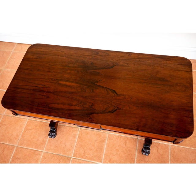 William IV Library Table in Rosewood and Mahogany, England, 1830s For Sale - Image 9 of 18
