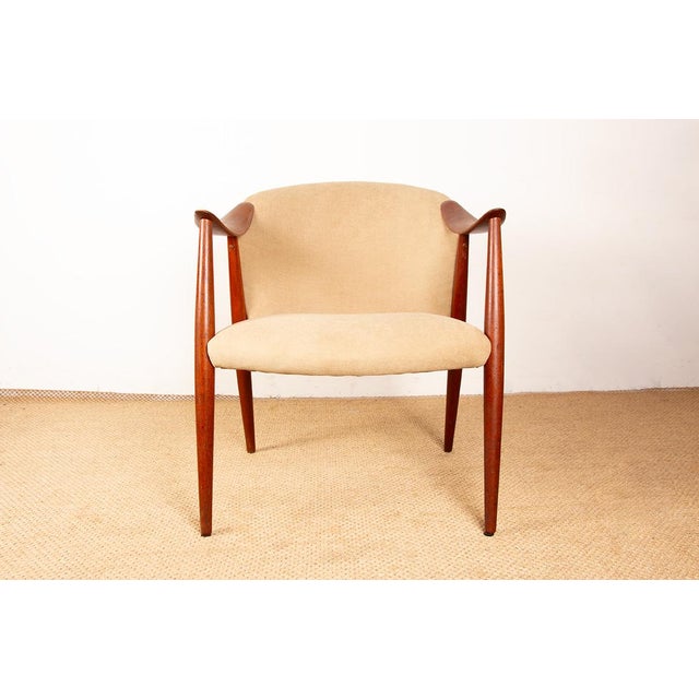 Scandinavian Tyrol Armchairs in Teak and Fabric by Gerhard Berg for Westnofa, 1960s, Set of 2, in Flawless conditions....