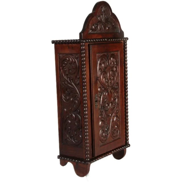 Baroque Antique Walnut Wall Cabinet, 1900 For Sale - Image 3 of 18