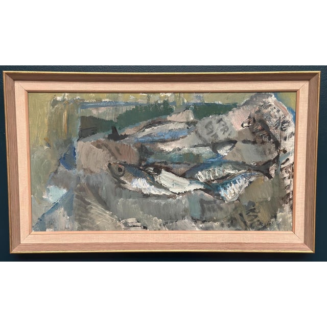 1960s Kenny Wenkel, Fish Supper, 1960, Oil on Canvas For Sale - Image 5 of 17