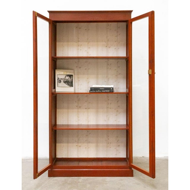 Glass Handcrafted Display Cabinet in Cherry Wood, 1980s For Sale - Image 7 of 12