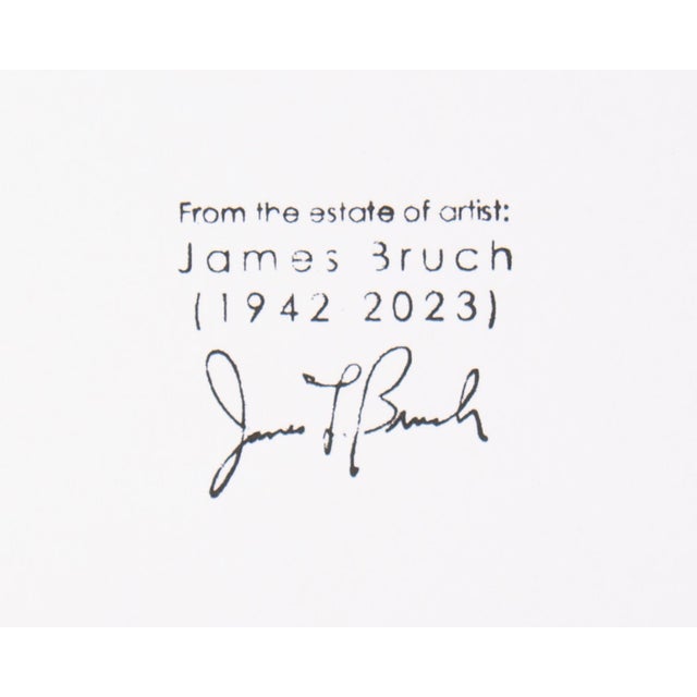 Blue Abstract Oil on Paper Painting by James L. Bruch For Sale - Image 8 of 8