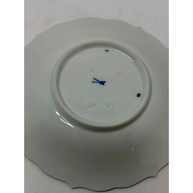 Antique Meissen Porcelain Blue Onion 3-Piece Trio– Cup, Saucer, & Plate – First Quality For Sale - Image 6 of 9