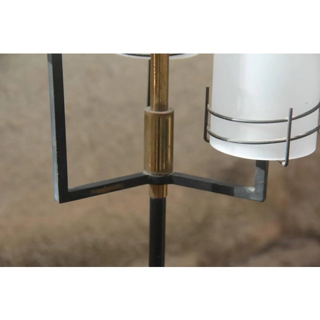 Metal Mid-Century Italian Glass & Brass Floor Lamp For Sale - Image 7 of 11