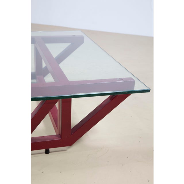 1980s Vintage Italian Coffee Table with Reticulated Base and Crystal Top, 1980s For Sale - Image 5 of 9
