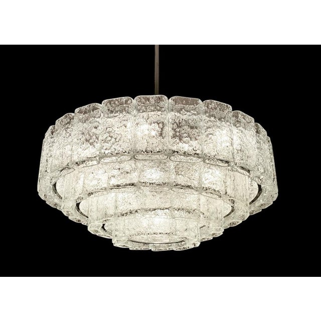 Iceglass Chandelier from Doria Leuchten, 1950s For Sale - Image 3 of 9