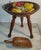 20thc Alabaster fruit included with a19th century butter bowl on legs. 1 standing wooden bowl 1 hand carved wooden spoon 8...