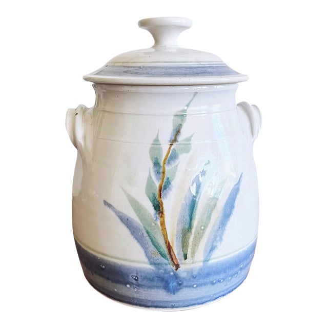 Vintage Ceramic Water Crock Dispenser For Sale