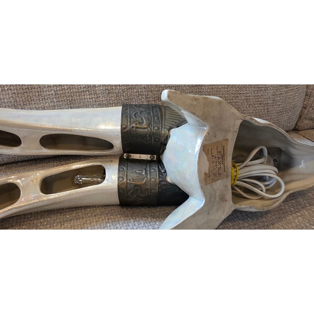 Ceramic 1930s Art Deco Wall Lamp Glazed Ceramics - Capricorn For Sale - Image 7 of 11