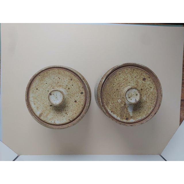 1980s 1980s Studio Pottery Canisters - a Pair For Sale - Image 5 of 7