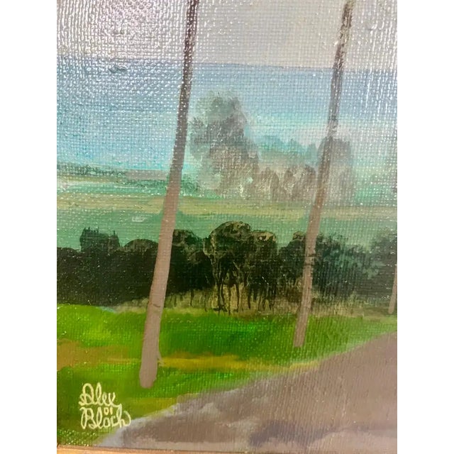Alex Bloch Quiet Country Road Oil on Canvas Signed & Framed 2000' S For Sale - Image 4 of 16
