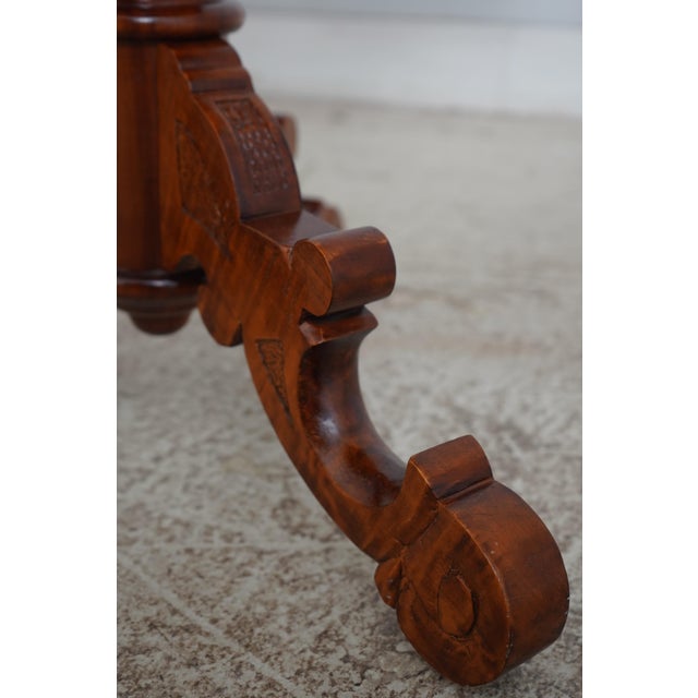 Wood Vintage Italian Inlaid Walnut Round Lamp Table For Sale - Image 7 of 14