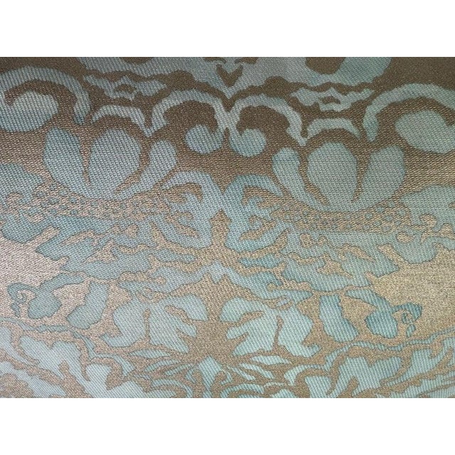 Pair of Aquamarine Fortuny Pillows For Sale - Image 4 of 5
