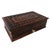 Brown Vintage Indian Handmade Wood Carving Jewelry Box with Lock, 1970s For Sale - Image 8 of 11