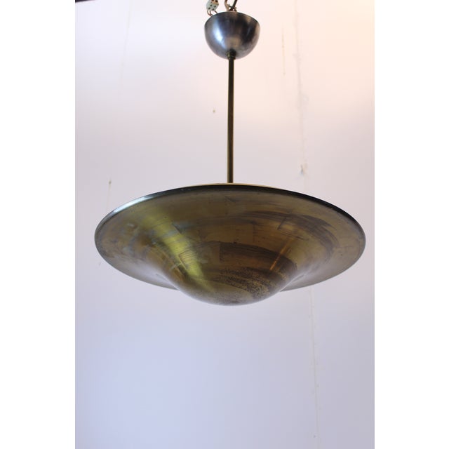 Metal Vintage Brass Pendant Light, 1930s For Sale - Image 7 of 7