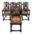 Breton Carved Chairs with Straw Seats, Set of 8 For Sale